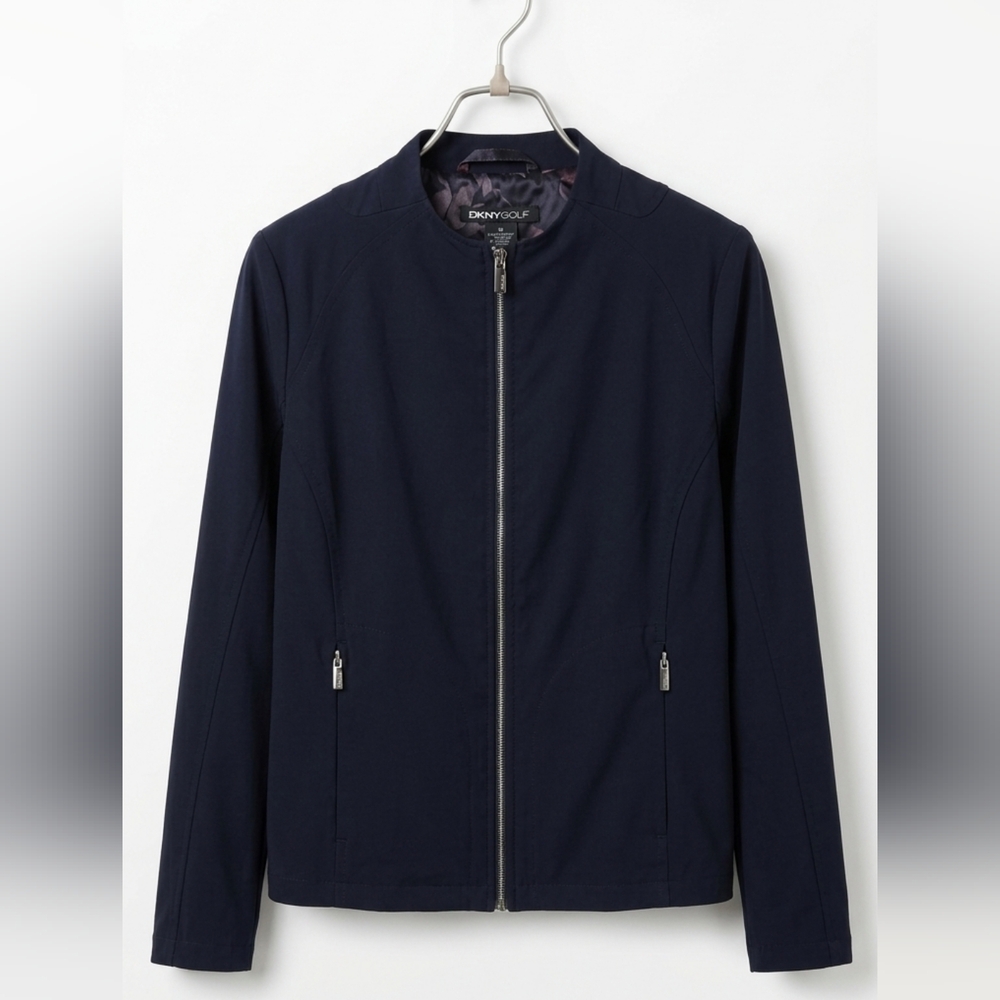 DKNY Golf All Black Light Weight Full-Zip Performance Jacket Size M